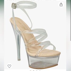 NWT Chase + Chloe clear strappy stilettos